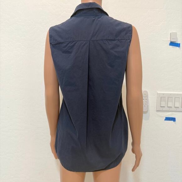 Akris Punto 6 cotton ruffle sleeveless button front blouse top TS 2959 - Picture 7 of 11